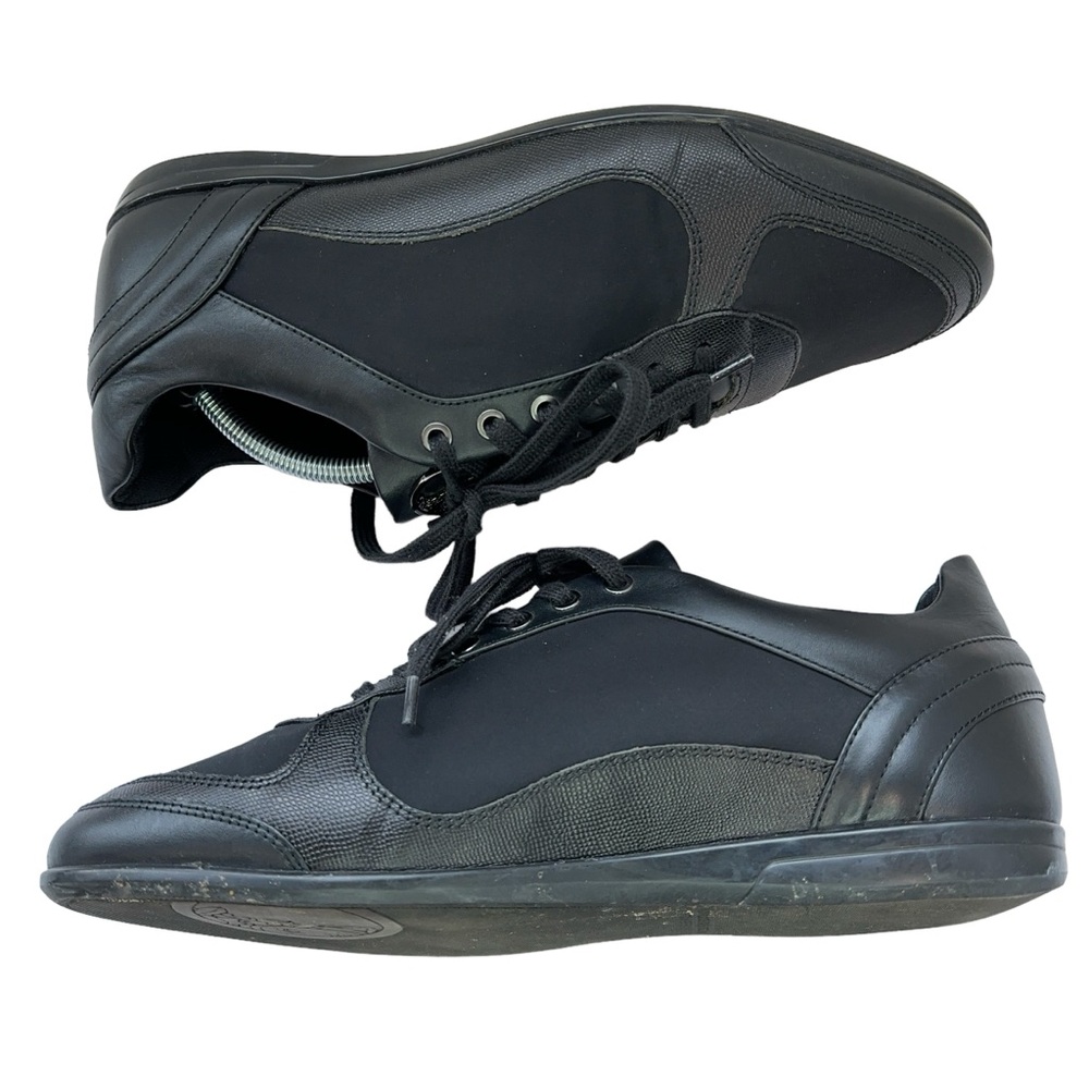 Versace Collection Noir Runaway Black Low Top Sneakers Paneled Mens EU 45 US 12 - Picture 4 of 8